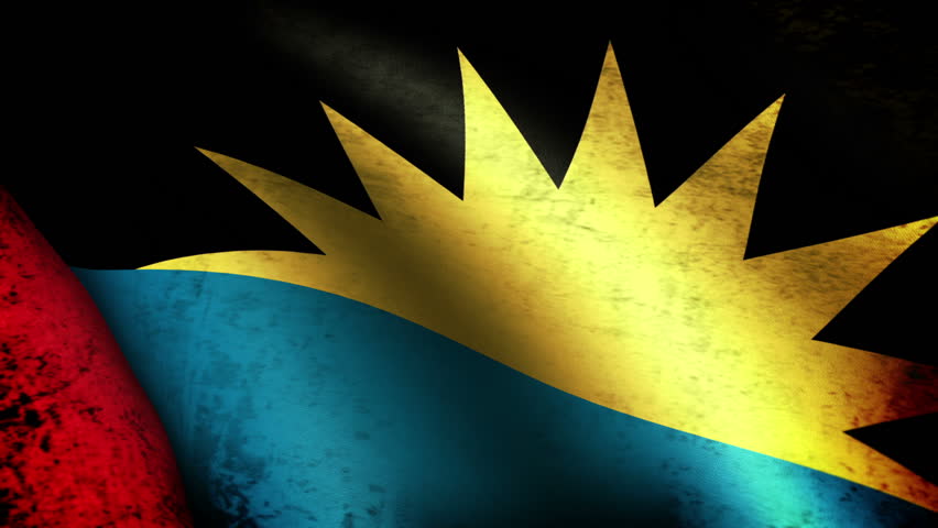 Antigua and Barbuda Flag Waving, grunge look