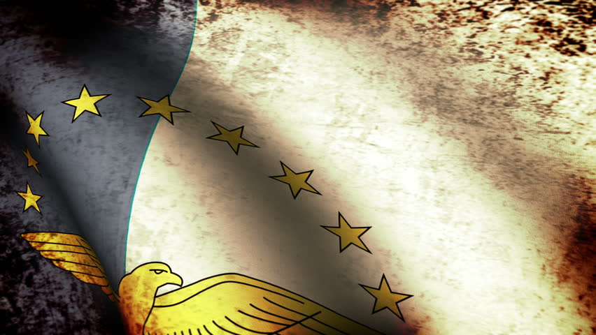 Azores Flag Waving, grunge look