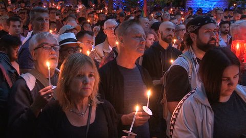 Toronto, Ontario, Canada June 2016 Toronto candlelight vigil memorial for Orlando gay nightclub shooting murder