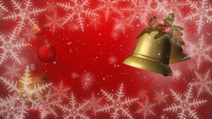 Christmas bells seamless loop red