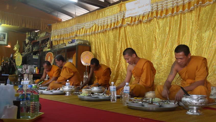 KO CHANG, TRAT/THAILAND - DECEMBER 8: Ceremonial dinner with in the Buddhist