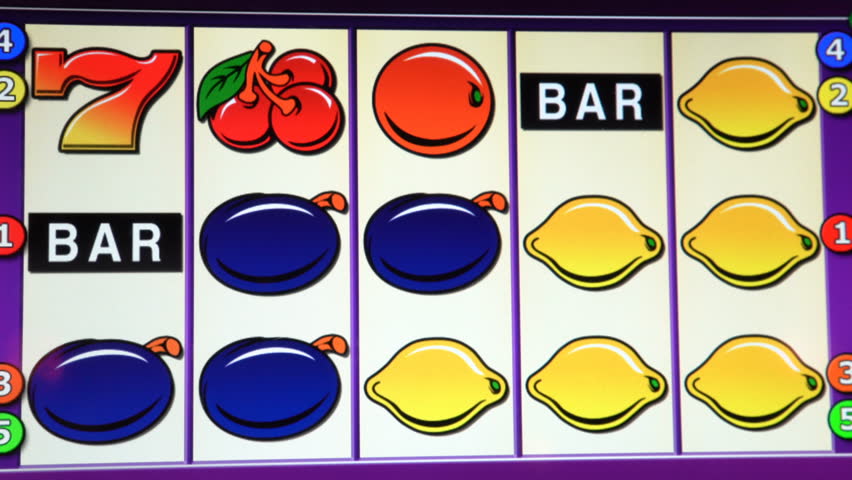 Slot machines in casinos in action.