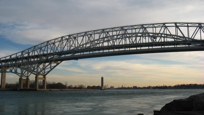 Blue Water Bridge connecting Port Huron, Michigan with Sarnia, Canada crossing