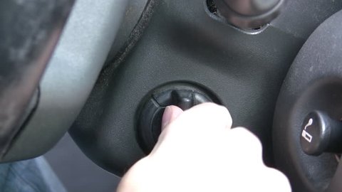 Teenager unlocks and starts car. Stock Video