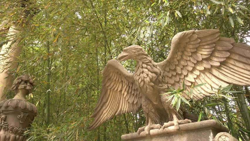 Stone Eagle statue at Atlanta History center Swan House