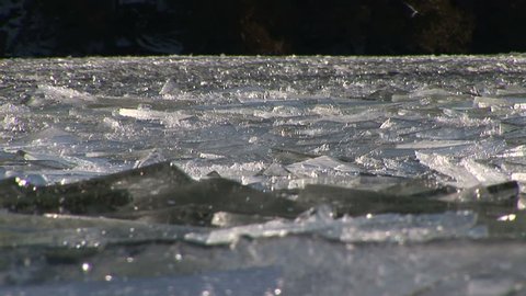 Waves of dense ice chunks