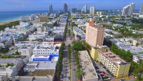 Aerial drone video Miami Beach 4k