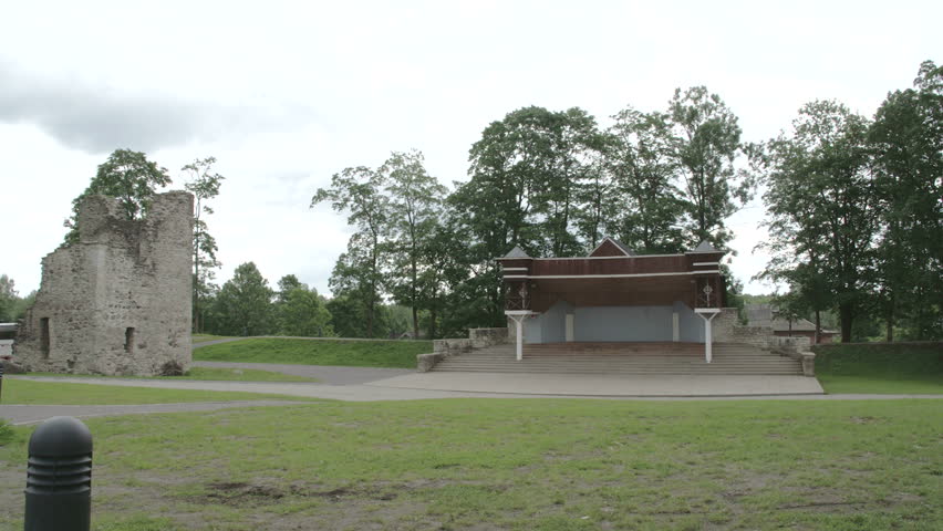 The nice place where the old medieval castle is located in Estonia