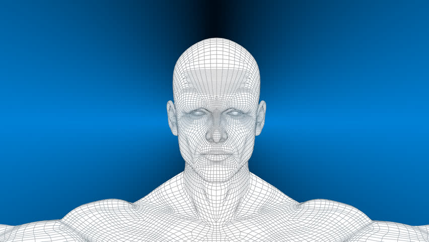 3D Wireframe Man Rotation