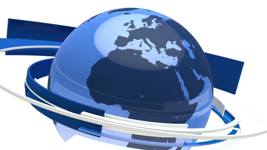Earth Globe Animation 3D Blue Glass World