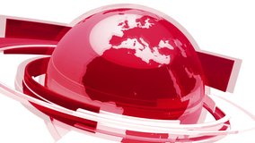 Earth Globe Animation 3D Red Glass World