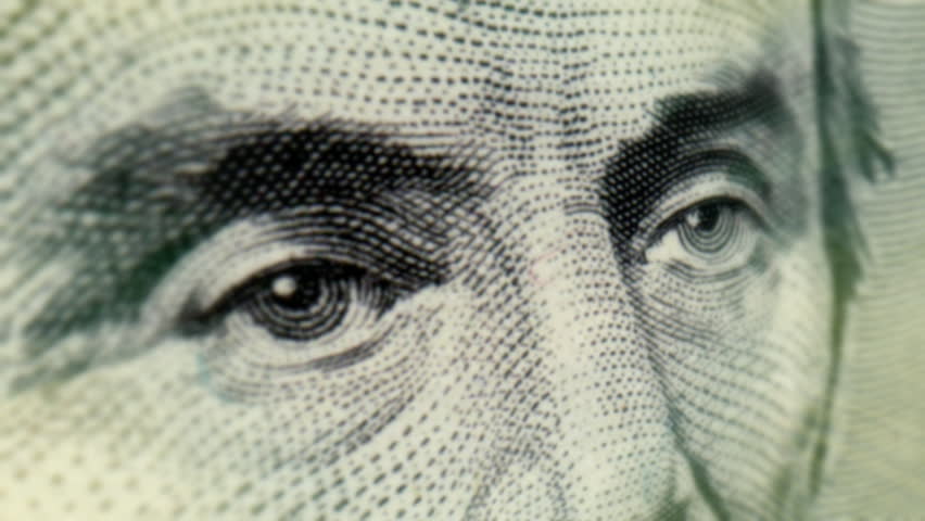 Five Dollar Bill Macro Close-up Pan