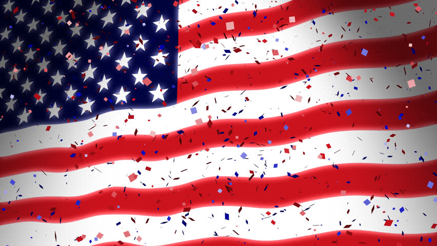 American Flag and Confetti