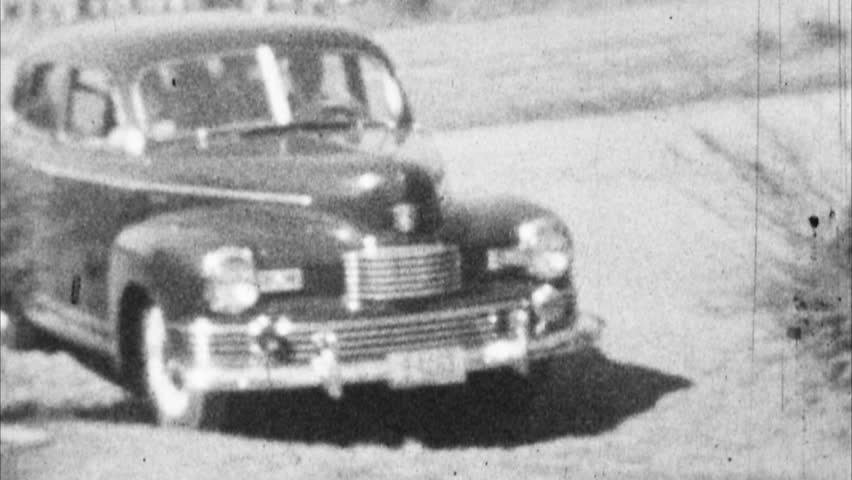 Old Car Drives Up Archival 1940s
