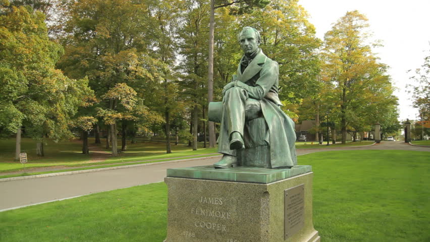 James Fenimore Cooper statue in Cooperstown, NY