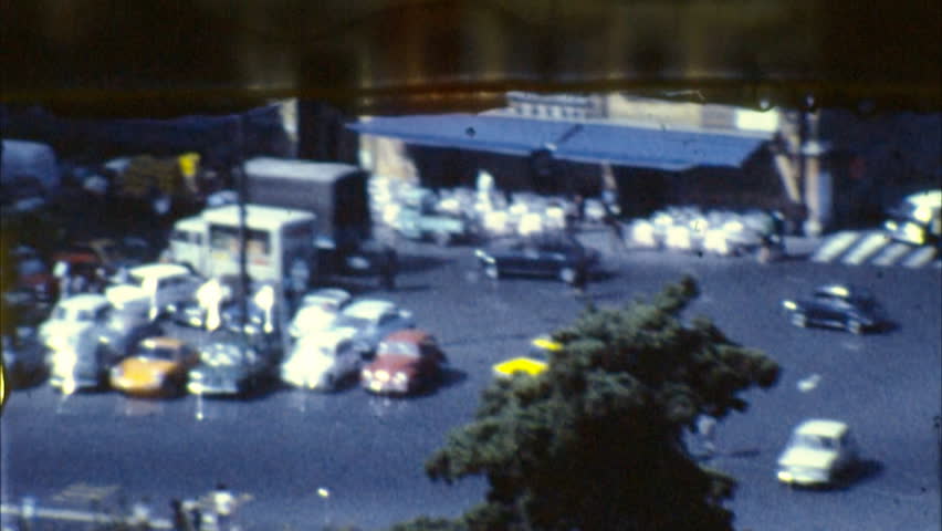 Rome, Italy Traffic Old Film - Archival 1960s