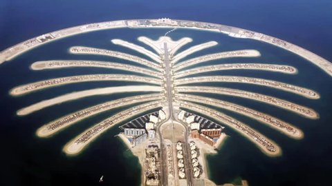 Jumeirah Palm Island  In Dubai top view