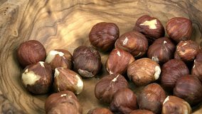 Rotating Hazelnuts as not loopable 4K UHD footage