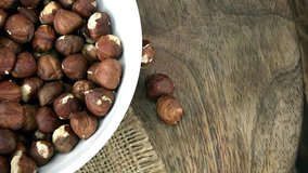 Portion of rotating Hazelnuts (seamless loopable) as 4K UHD footage