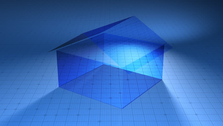 Blueprint House on 3D Grid