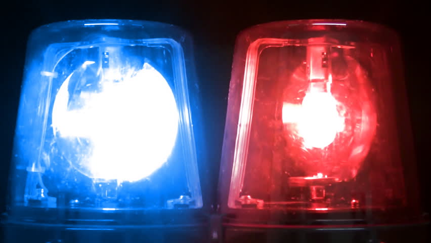 Blue and Red Flashing Emergency Lights