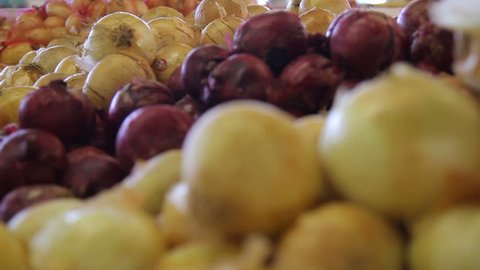 Produce in farmer's market Stock Video