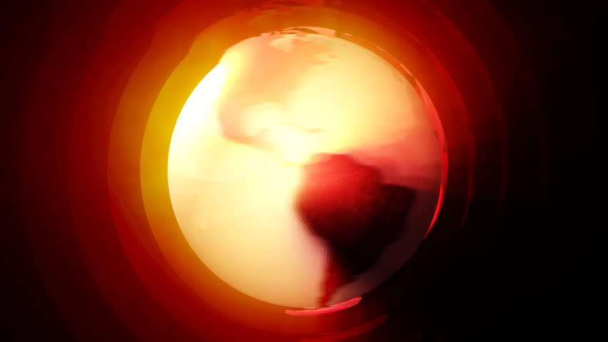 Earth - Glowing Red Globe