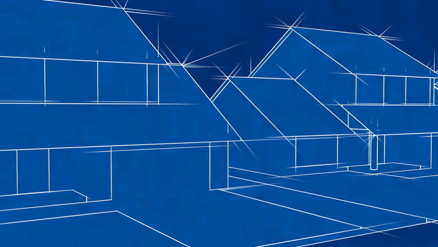 Blueprint Houses Animation HD Loop