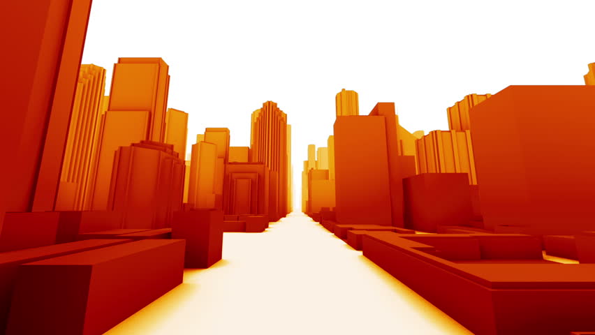 City Buildings Downtown 3D Fly Through Loop