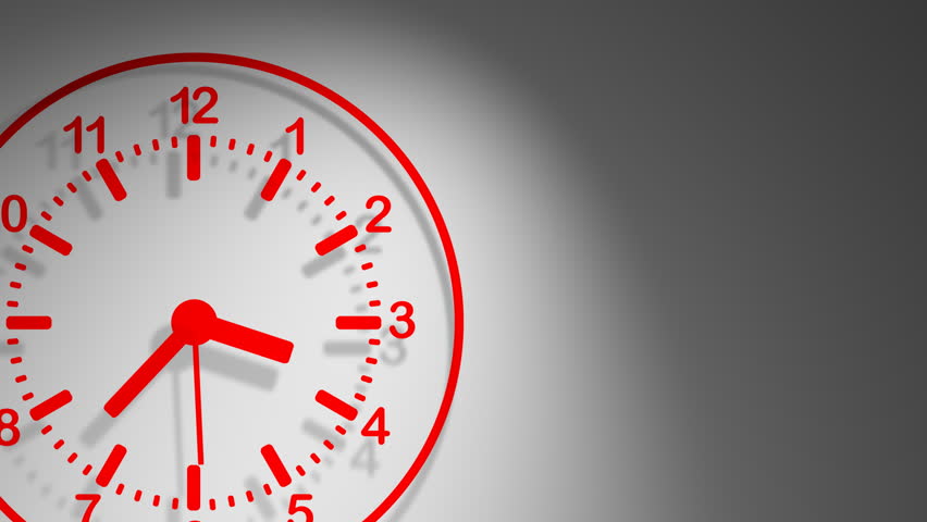 Clock Red 24 Hours Vector Animation