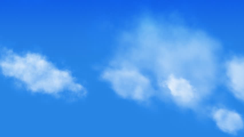 Puffy White Clouds and Blue Sky