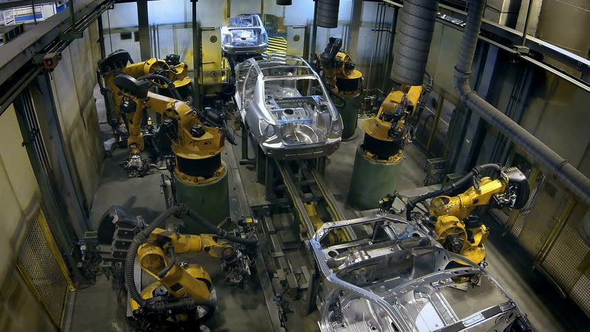 robots welded the car body 4K loop timelapse Royalty-Free Stock Footage #17387746