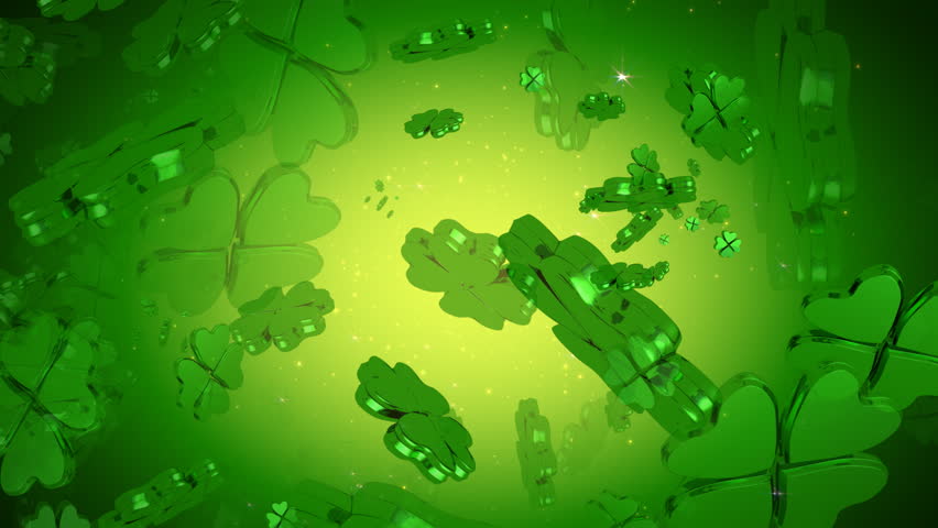St. Patrick's Day - Green Four Leaf Clover Animation