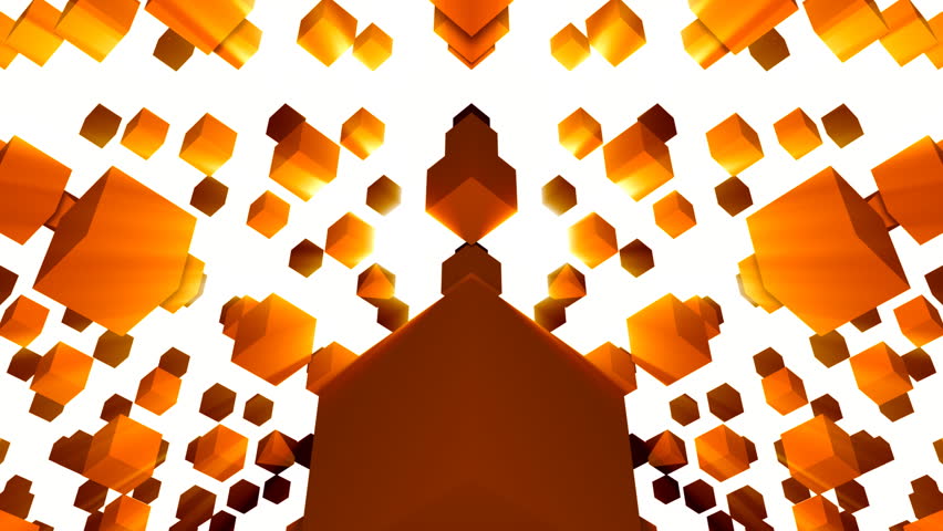 Orange Cubes Abstract