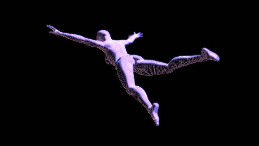 Cyber Woman Flying 3D Animation