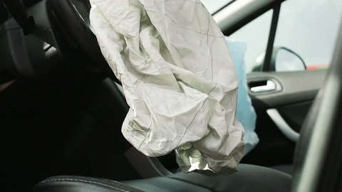 Car Crash air bag, blue, inscription airbag