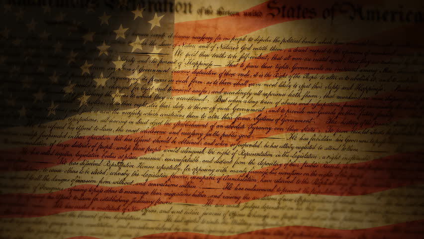 Declaration of Independence, USA Flag