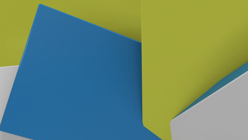 abstract 3d rendering background made of randomly rotated rectangles with different colors on its side, loopable
