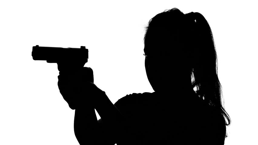 силуэт женщины с пистолетом. пистолет силуэт. человечек стреляет. белый человек. белый человечек с пистолетом.