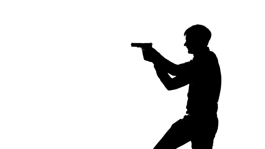 Man Pointing a Gun. Silhouette. Stock Footage Video (100% Royalty-free) 17408353 | Shutterstock