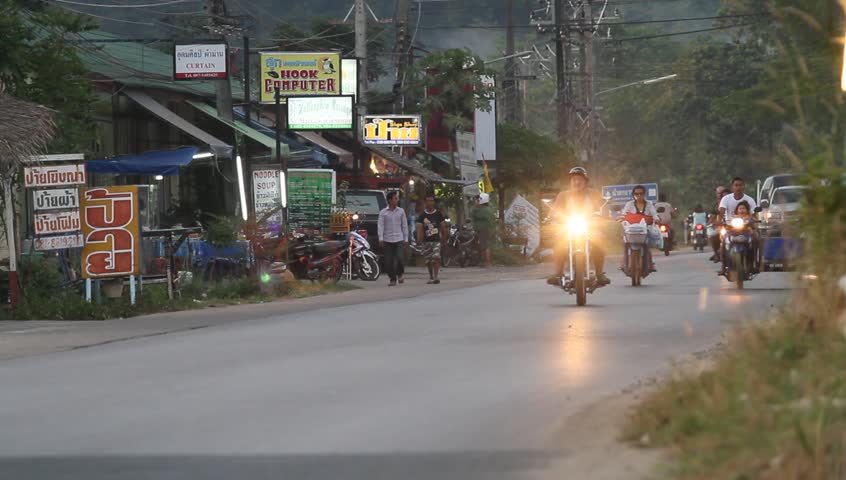 KO CHANG, TRAT/THAILAND - DECEMBER 12: Motorcycle traffic on the island of Ko