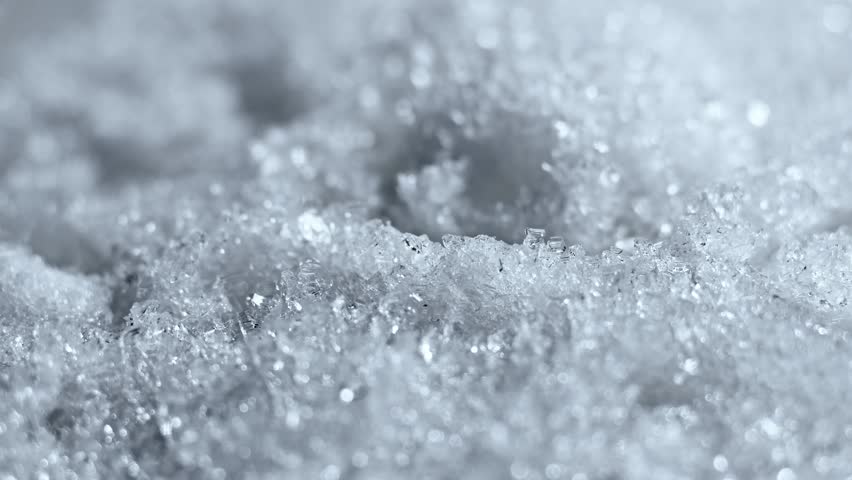 Melting Snow / Melting Ice / Melting Iceberg / Global Warming Effect. Macro time-lapse shot of shiny melting snow particles turning into liquid water. Static framing. (av26823c) | Shutterstock HD Video #17416969
