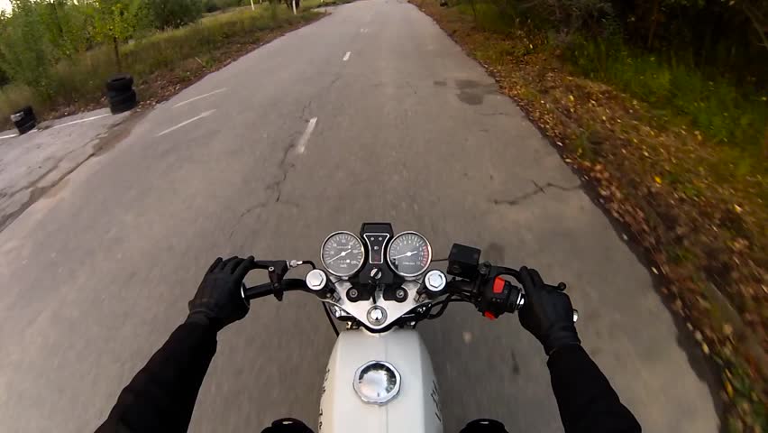 Riding a Motorcycle First Person Stock Footage Video (100% Royalty-free ...