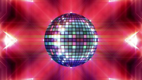 Disco ball and lasers animation for music broadcast TV, night clubs, music videos, LED screens and projectors, glamour and fashion events, jazz, pops, funky and disco party. 