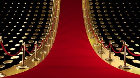 This is an elegant looping background featuring a classic red carpet with velvet ropes.  It is suitable for Awards Shows or any other use that requires a very high-end look.  