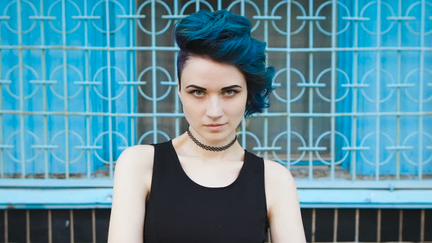 Blue hair punk girl - wide 5