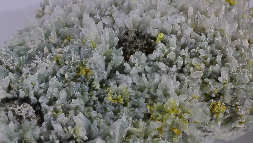 Quartz crystal macro close up view 