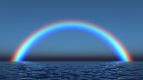 Large Animated Rainbow Over Blue Water Stock Footage Video (100% ...