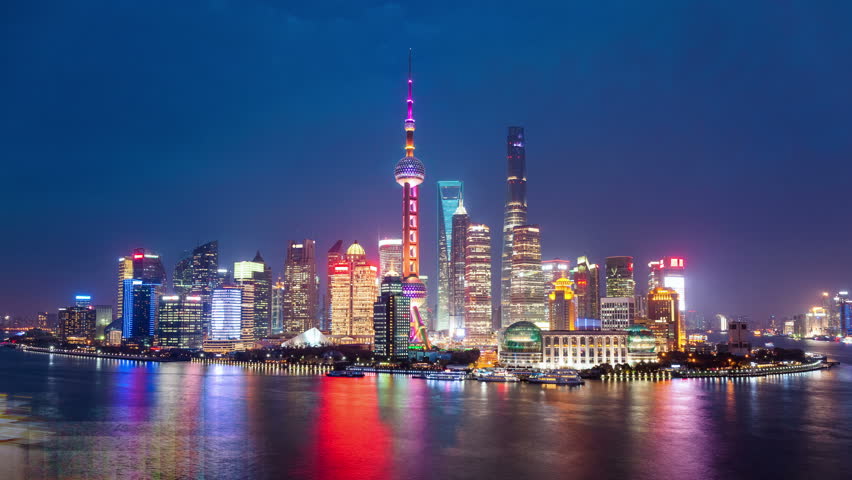 Night City Skyline In Shanghai Stock Footage Video 100 Royalty Free Shutterstock