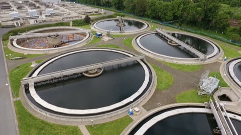 Aerial View Wastewater Treatment Plant Filtration Stock Photo ...